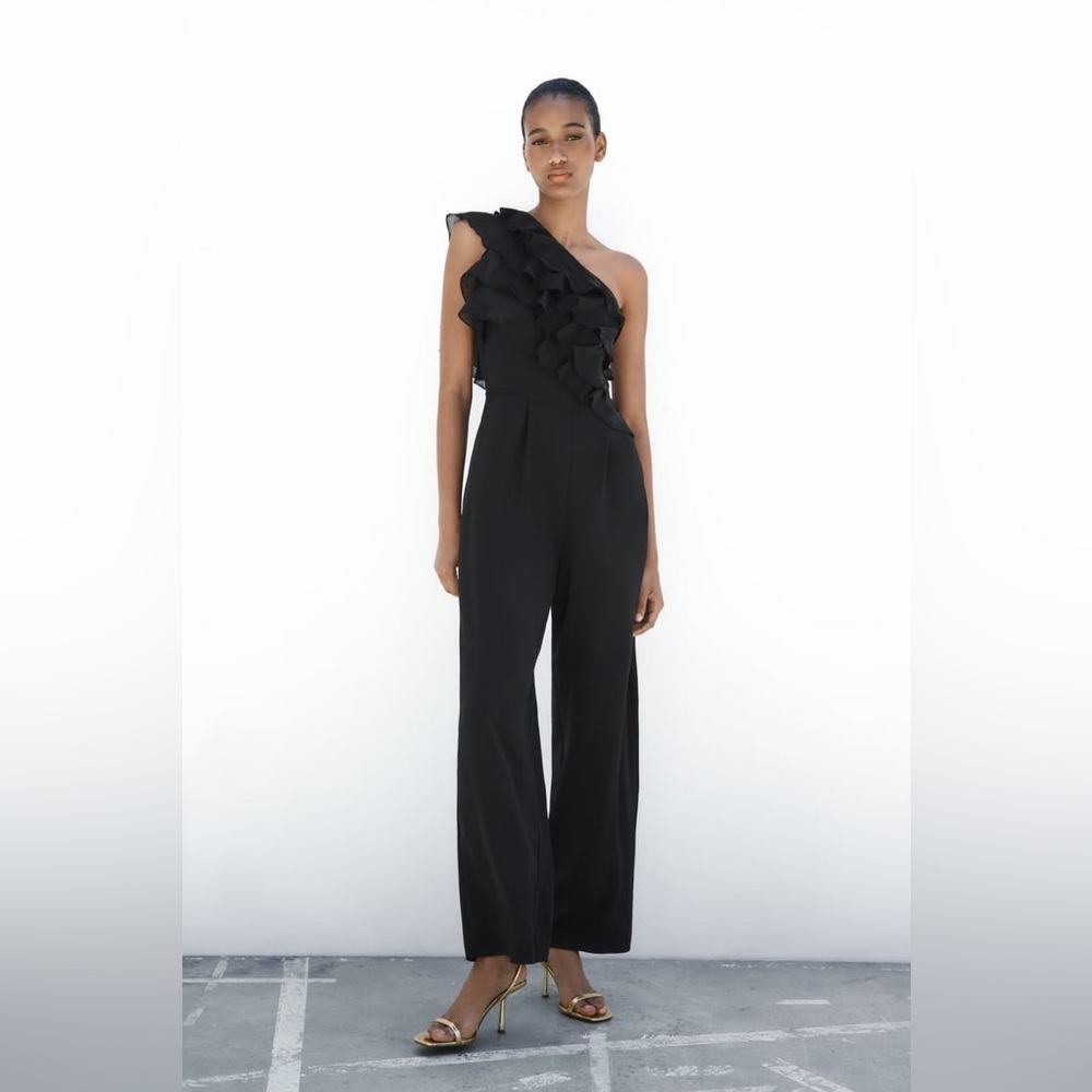 Zara Asymmetric Ruffle Jumpsuit